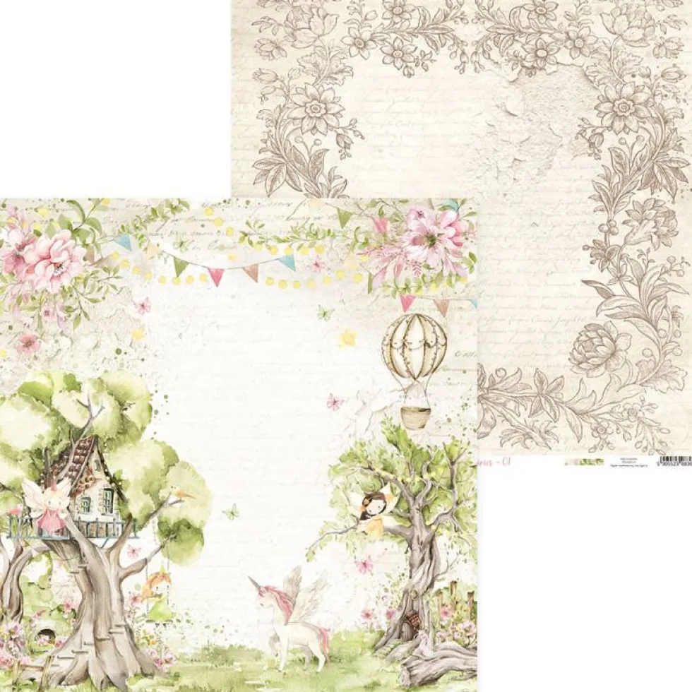 Papier do scrapbookingu 30,5 x 30,5 cm - Piątek Trzynastego - Believe in Fairies 01