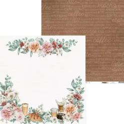 Papier do scrapbookingu 30,5 x 30,5 cm - Piątek Trzynastego - Coffee Break 06