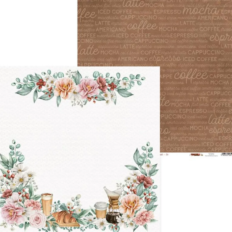 Papier do scrapbookingu 30,5 x 30,5 cm - Piątek Trzynastego - Coffee Break 06