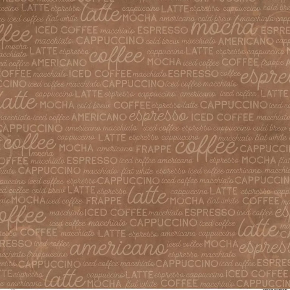 Papier do scrapbookingu 30,5 x 30,5 cm - Piątek Trzynastego - Coffee Break 06