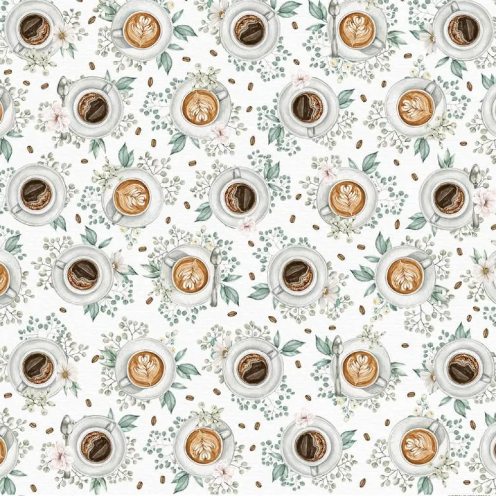 Papier do scrapbookingu 30,5 x 30,5 cm - Piątek Trzynastego - Coffee Break 02