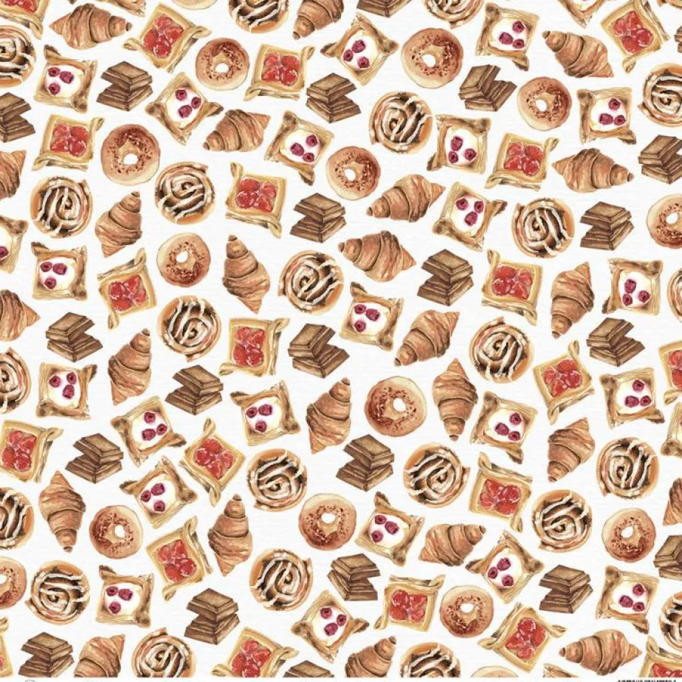 Papier do scrapbookingu 30,5 x 30,5 cm - Piątek Trzynastego - Coffee Break 02