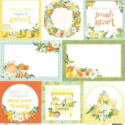 Papier do scrapbookingu 30,5 x 30,5 cm - Piątek Trzynastego - Fresh Lemonade 01