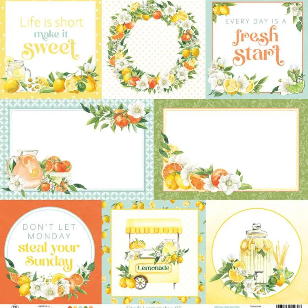 Papier do scrapbookingu 30,5 x 30,5 cm - Piątek Trzynastego - Fresh Lemonade 01