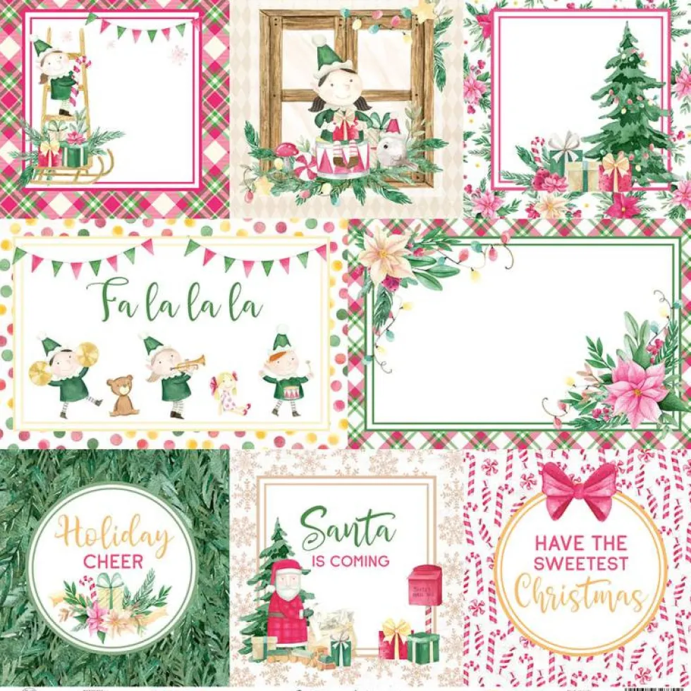 Papier do scrapbookingu 30,5 x 30,5 cm - Piątek Trzynastego - Santa's Workshop 05