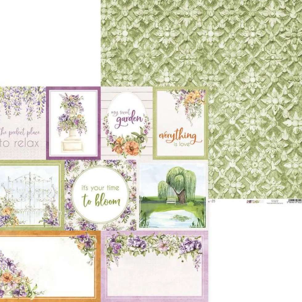 Papier do scrapbookingu 30,5 x 30,5 cm - Piątek Trzynastego - Secret garden 05