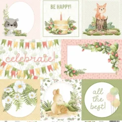 Papier do scrapbookingu 30,5 x 30,5 cm - Piątek Trzynastego - Woodland cuties 05