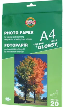 Papier fotograficzny A4 - Koh-I-Noor- błyszczący, 150 g/m2, 20 ark.