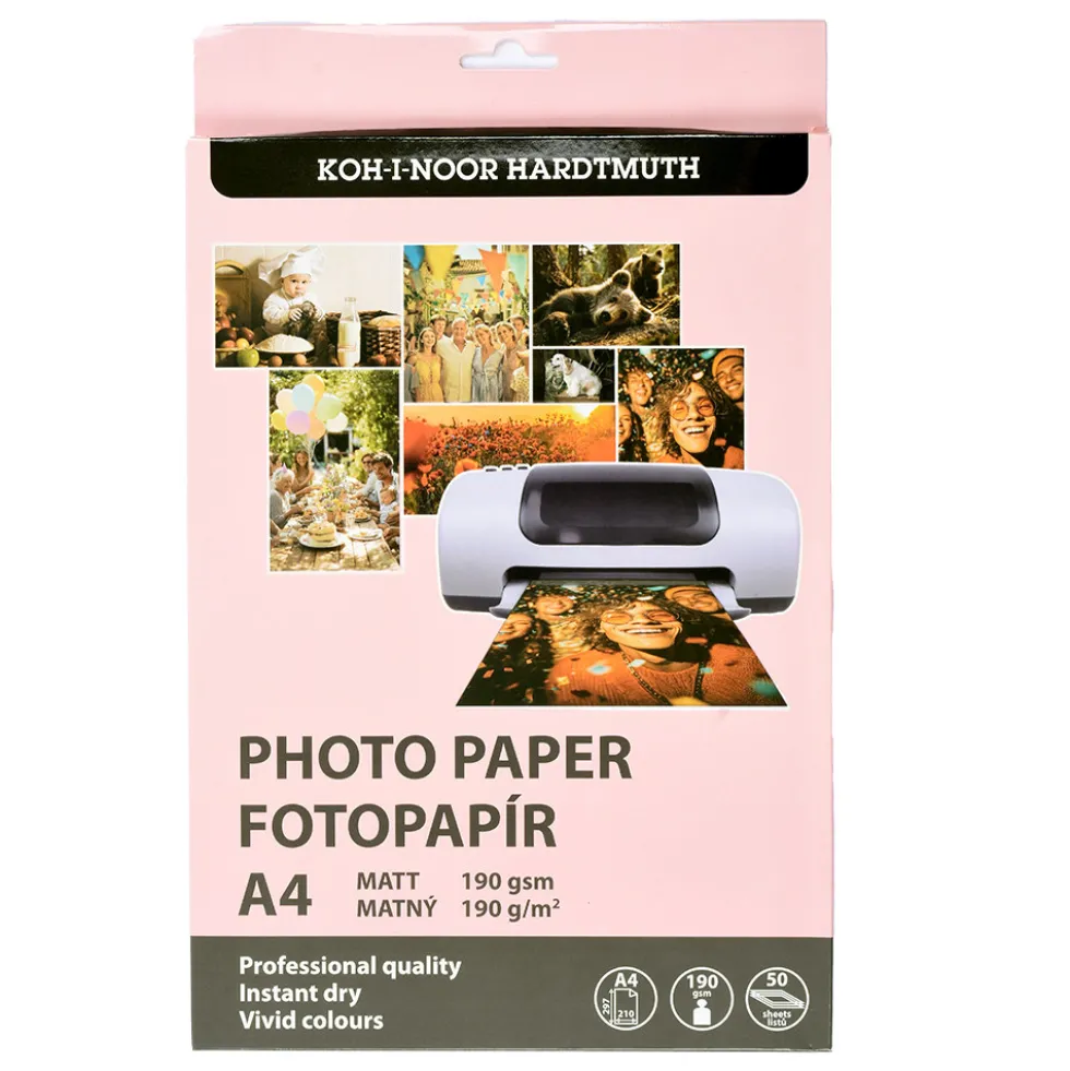 Papier fotograficzny matowy A4 - Koh-I-Noor- 190 g/m² 50 ark.