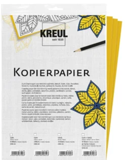 Papier, kalka kopiująca na ciemnych tkaninach - Kreul - żółta, A3, 3 ark.