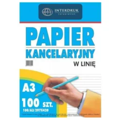 Papier kancelaryjny w linie A3 - Interdruk - 100 ark.