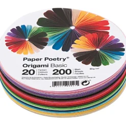 Papier origami Basic - Paper Poetry - okrągły, 15 cm, 200 ark.