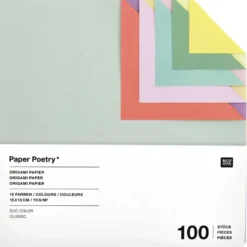 Papier origami Duo Color Classic - Paper Poetry - 15 x 15 cm, 100 ark.