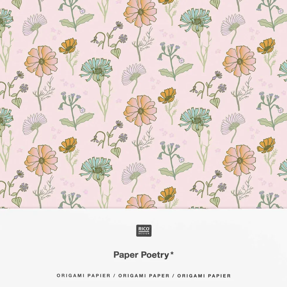 Papier origami Futschikato Kwiaty - Paper Poetry - 15 x 15 cm, 50 ark.