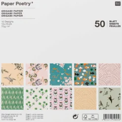 Papier origami Jardin Japonais - Paper Poetry - 15 x 15 cm, 50 ark.