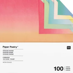 Papier origami Linear Gradient - Paper Poetry - 15 x 15 cm, 100 ark.