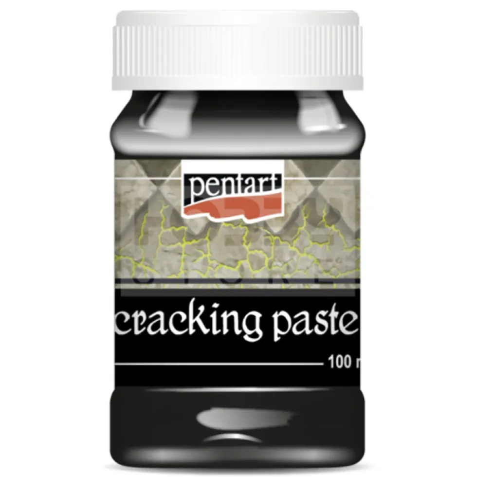 Pasta pękająca Cracking Paste do decoupage - Pentart - czarna, 100 ml