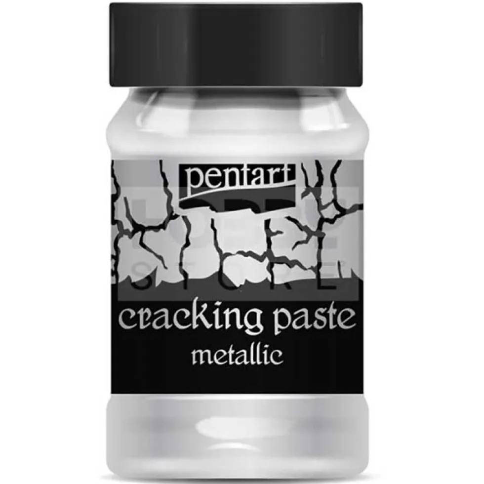 Pasta pękająca Cracking Paste do decoupage - Pentart - srebrna, 100 ml