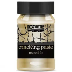 Pasta pękająca Cracking Paste do decoupage - Pentart - złota, 100 ml