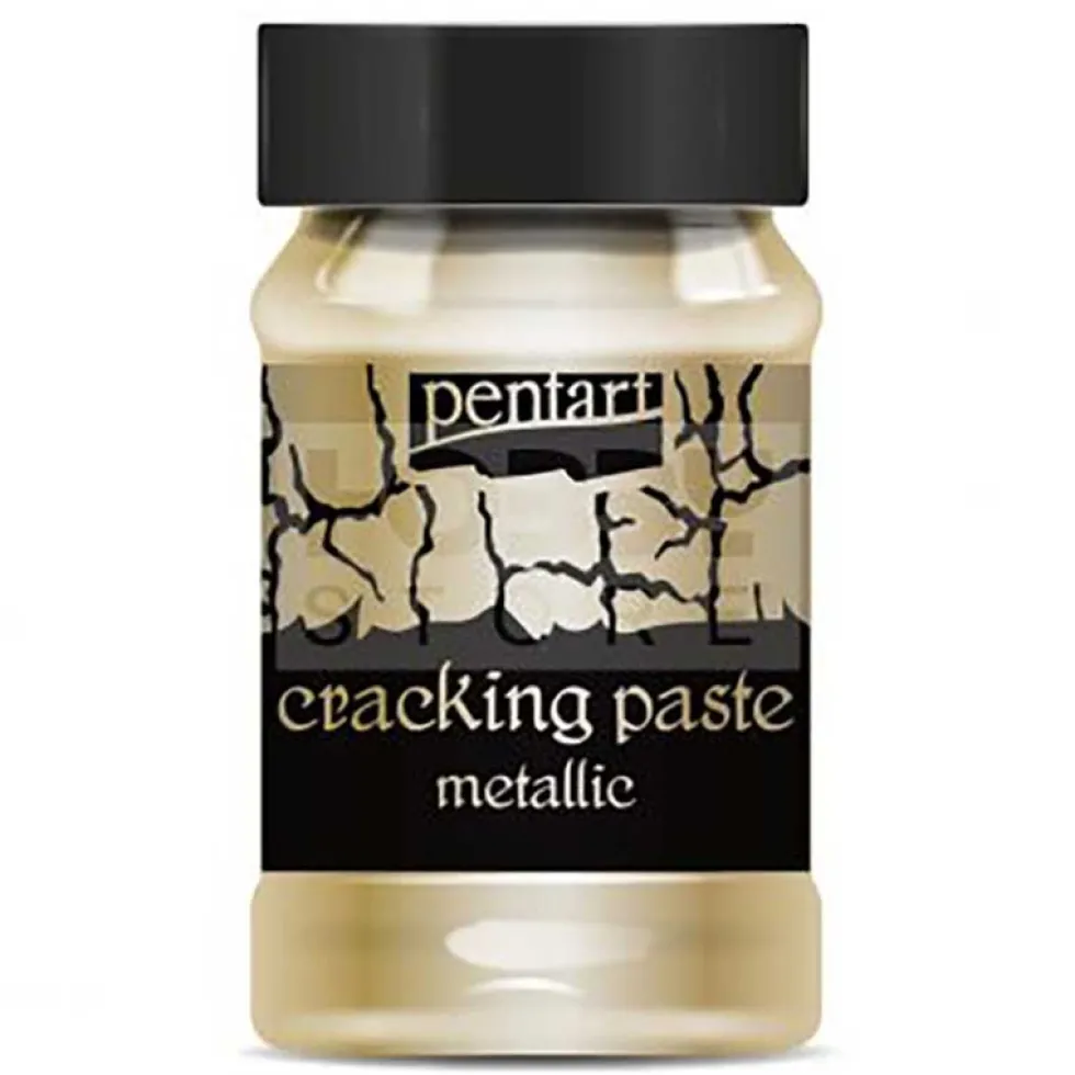 Pasta pękająca Cracking Paste do decoupage - Pentart - złota, 100 ml