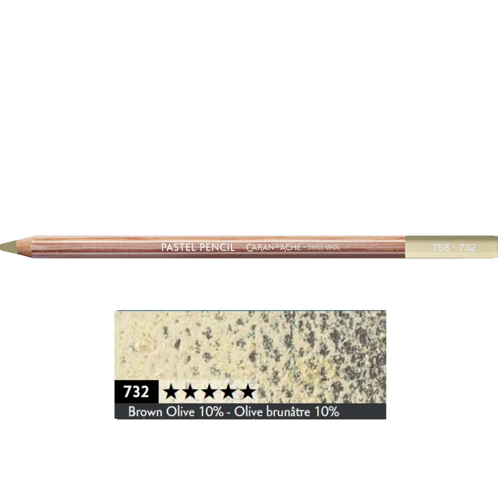 Pastela sucha w kredce Pastel Pencil - Caran d'Ache - 732, Brown Olive 10%