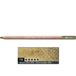 Pastela sucha w kredce Pastel Pencil - Caran d'Ache - 736, Brown Olive 50%