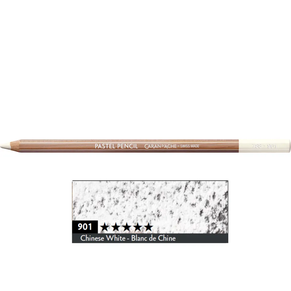 Pastela sucha w kredce Pastel Pencil - Caran d'Ache - 901, Chinese White