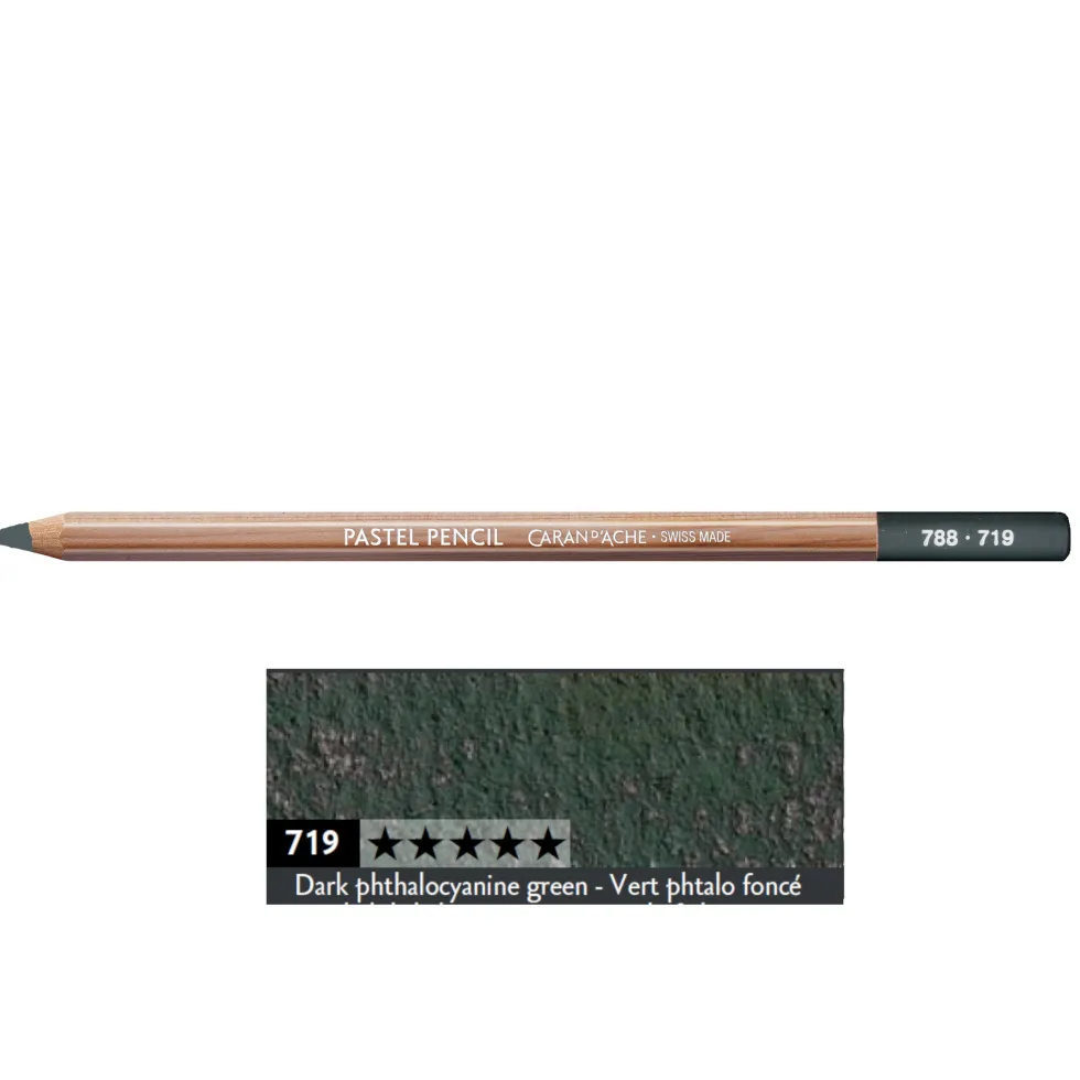 Pastela sucha w kredce Pastel Pencil - Caran d'Ache - 719, Dark Phthalo Green