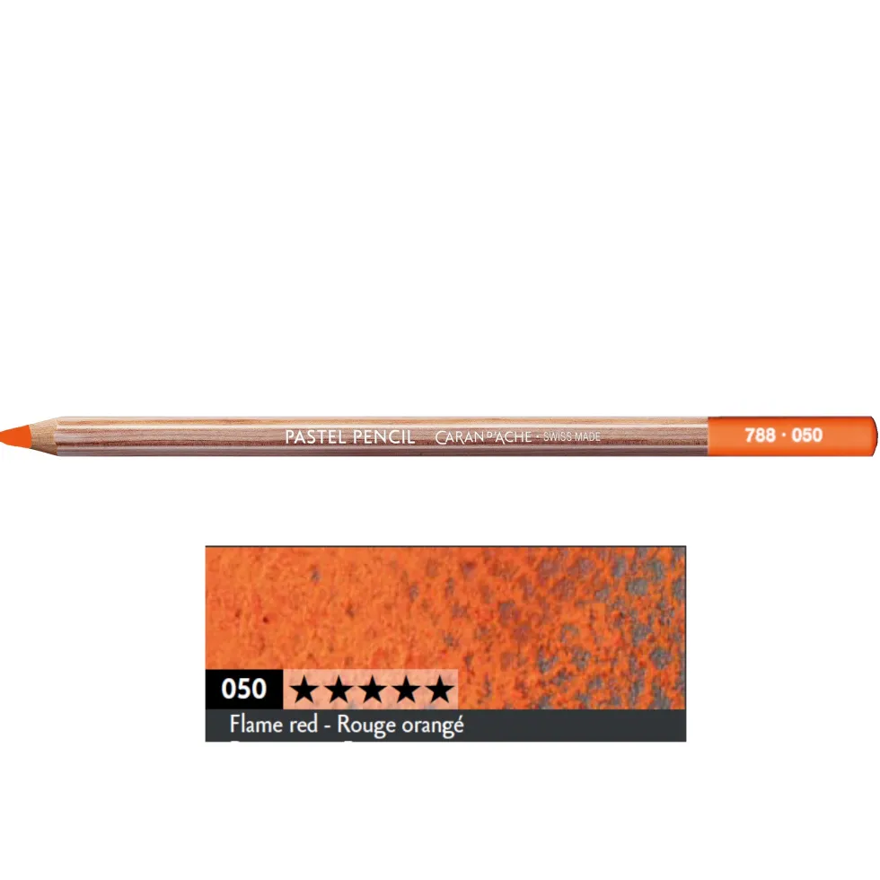 Pastela sucha w kredce Pastel Pencil - Caran d'Ache - 050, Flame Red
