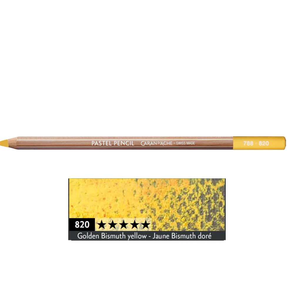 Pastela sucha w kredce Pastel Pencil - Caran d'Ache - 820, Golden Bismuth Yellow