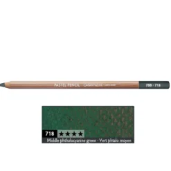 Pastela sucha w kredce Pastel Pencil - Caran d'Ache - 718, Middle Phthalo Green