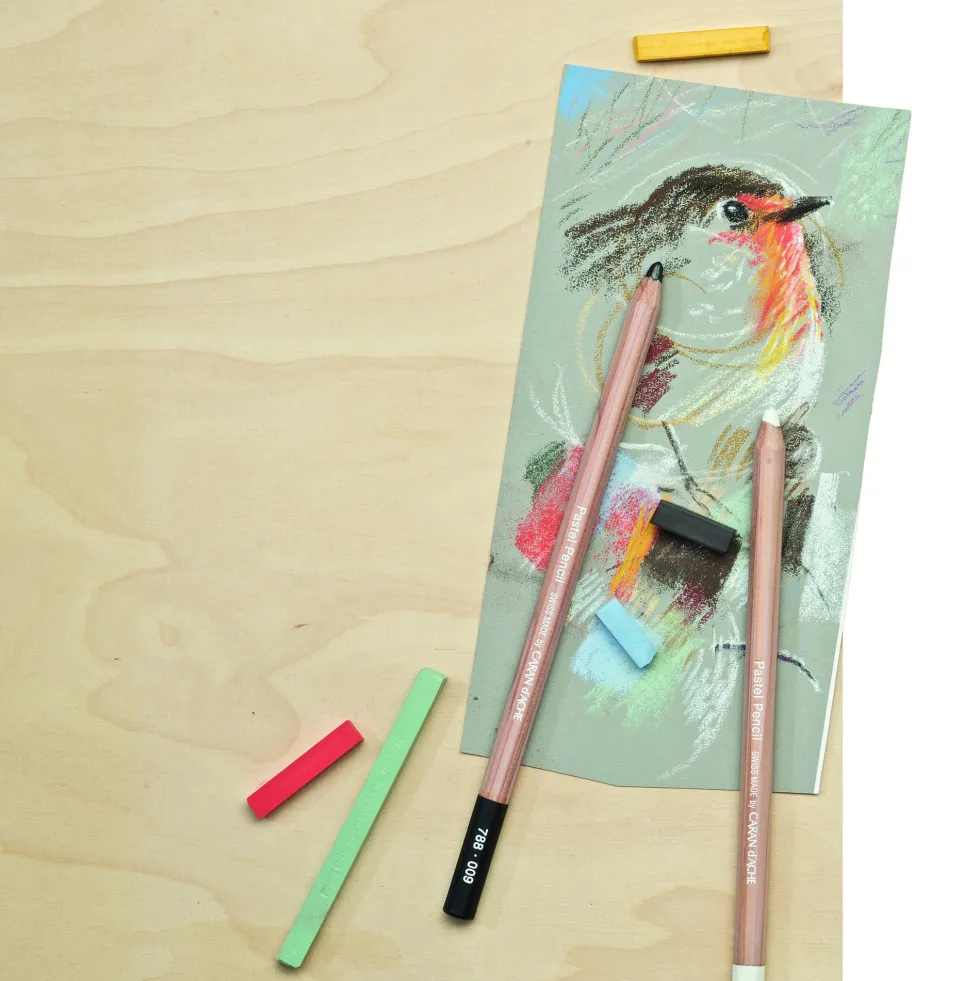 Pastela sucha w kredce Pastel Pencil - Caran d'Ache - 225, Moss Green