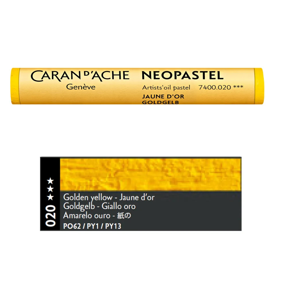 Pastel olejna Neopastel - Caran d'Ache - 020, Golden Yellow