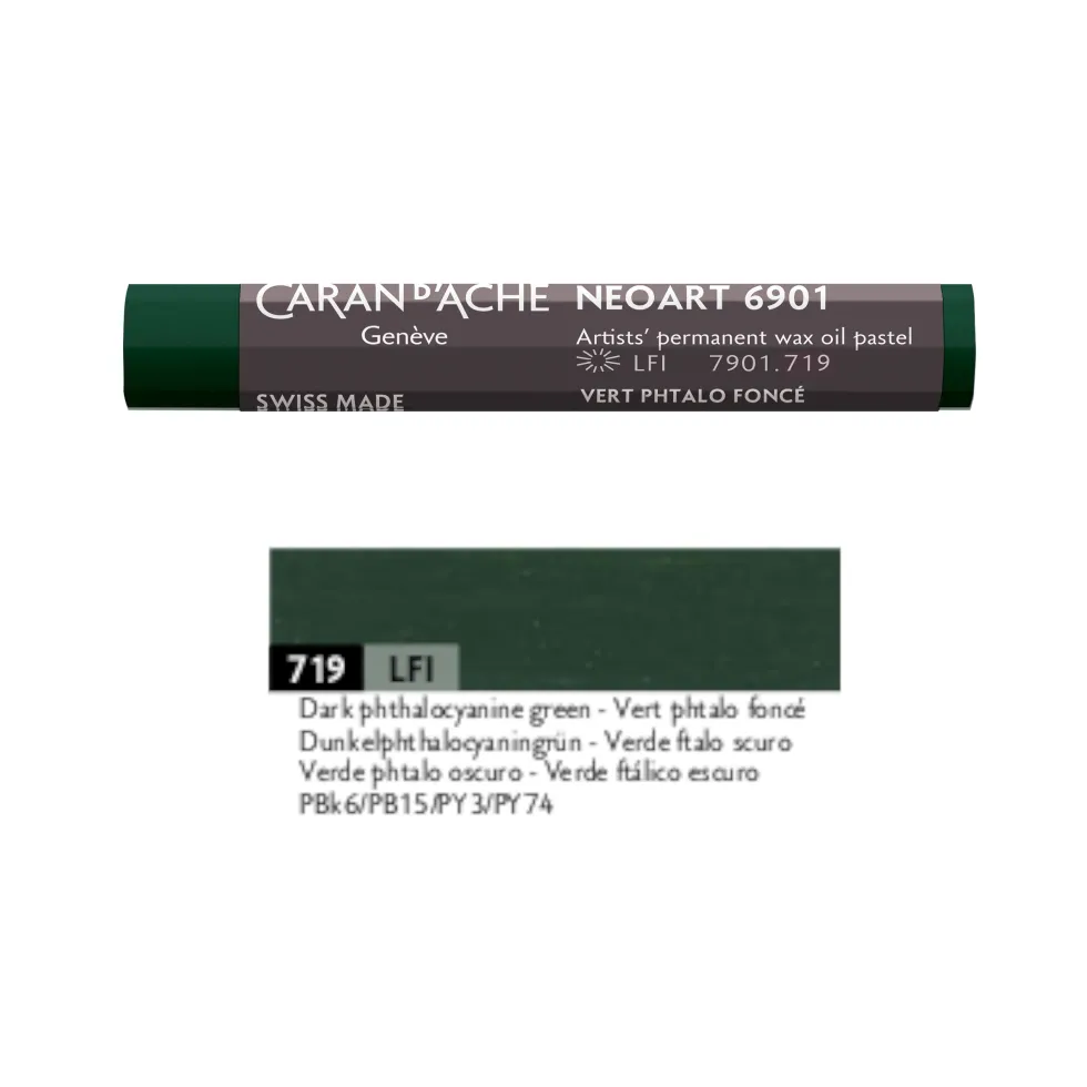 Pastel woskowo-olejny Neoart 6901 - Caran d'Ache - 719, Phthalo Green
