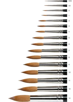 Pędzel do akwareli Kolinsky Sable, seria 7 - Winsor & Newton - krótka rączka, nr 4