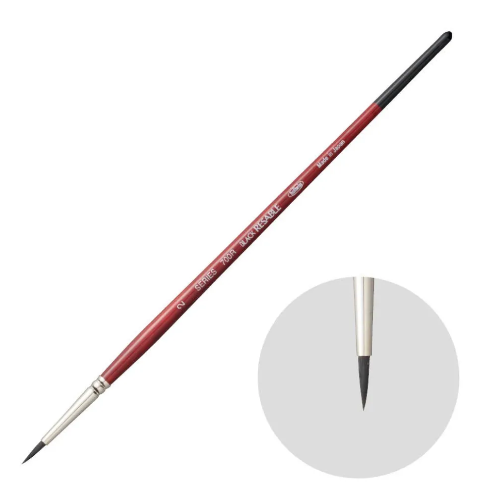 Pędzel okrągły, mieszany, Black Resable, seria 700R - Holbein - nr 2