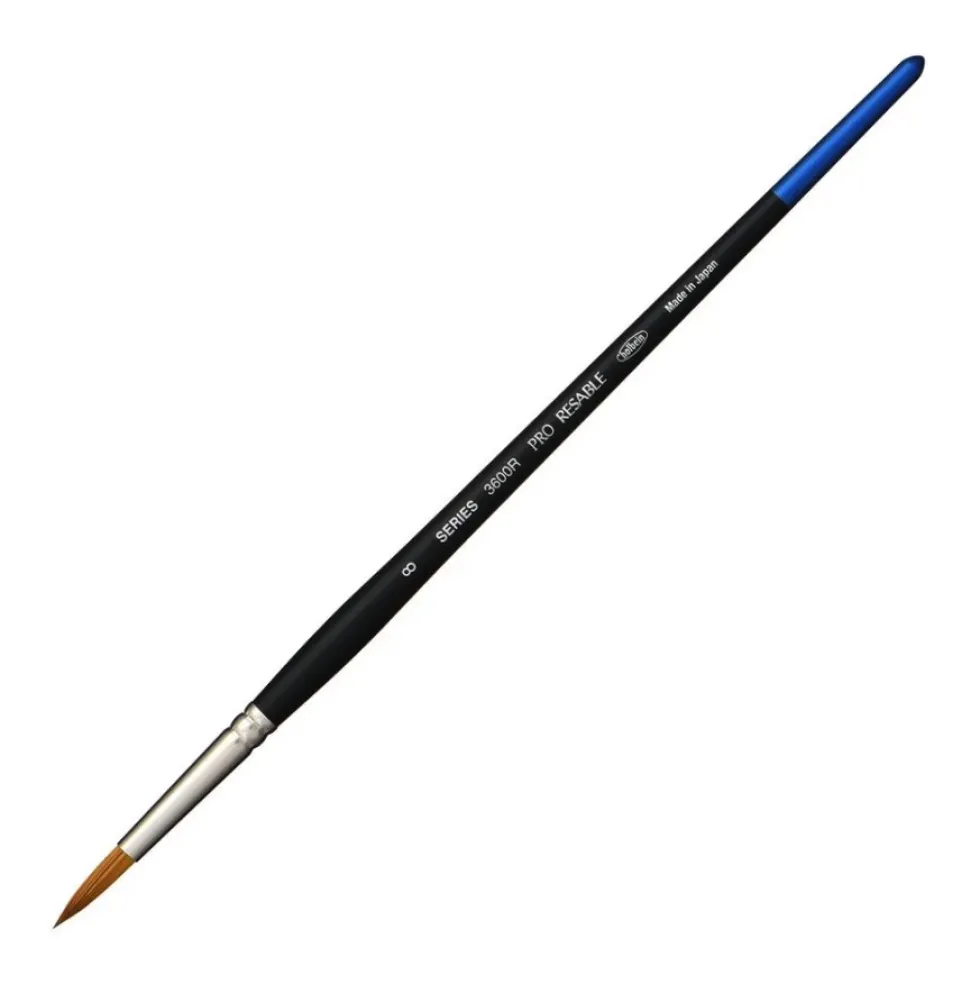 Pędzel okrągły, mieszany, Pro Resable, seria 3600R - Holbein - nr 8