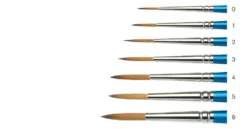 Pędzel okrągły, syntetyczny Cotman, seria 222 - Winsor & Newton - krótka rączka, nr 0