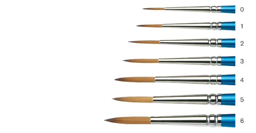 Pędzel okrągły, syntetyczny Cotman, seria 222 - Winsor & Newton - krótka rączka, nr 0