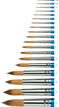 Pędzel okrągły, syntetyczny Cotman, seria 111 - Winsor & Newton - krótka rączka, nr 0