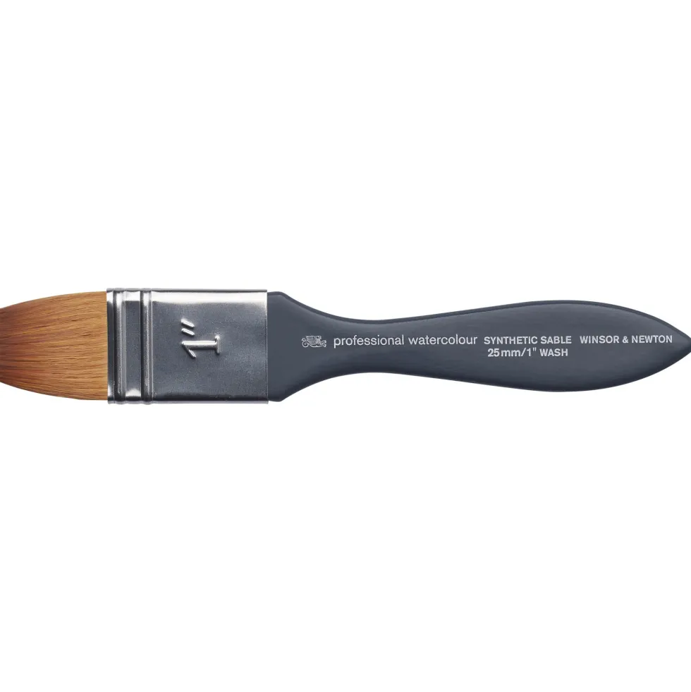 Pędzel płaski wash, syntetyczny sobol - Winsor & Newton - nr 1''