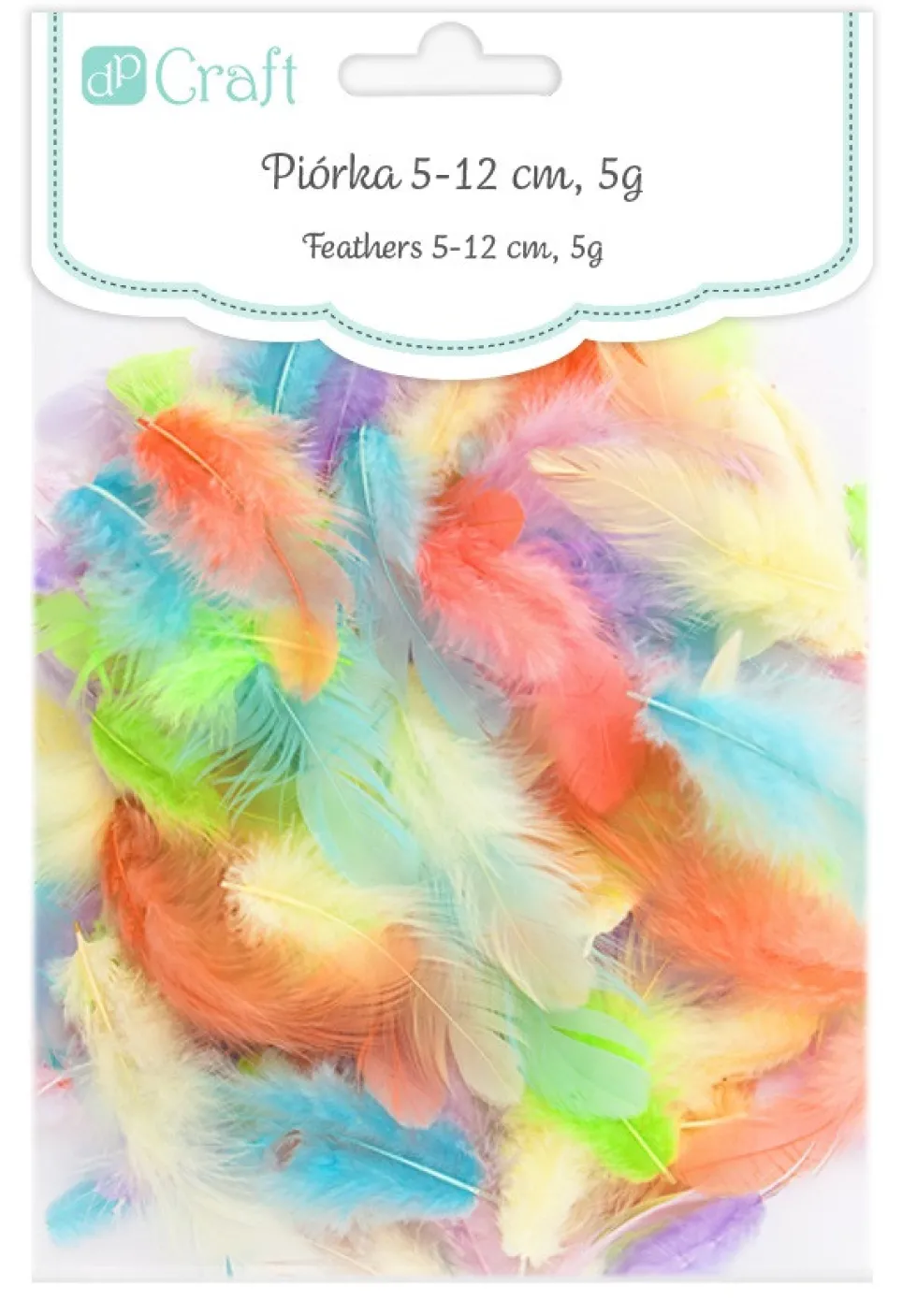 Piórka dekoracyjne, kolorowe - DpCraft - pastel, 5 g