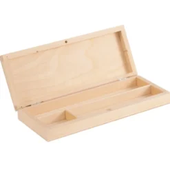 Piórnik drewniany z przegródkami - 22 x 8,5 x 3 cm