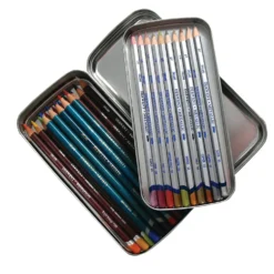 Piórnik metalowy na 42 kredki - Derwent - 18,5 x 9 x 3 cm