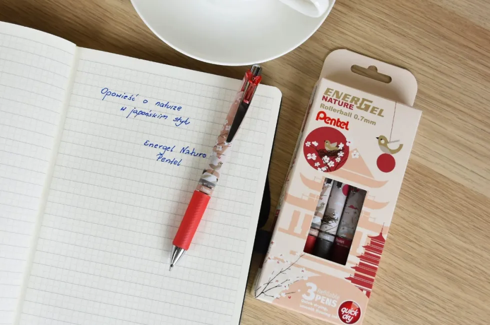 Pióro kulkowe EnerGel Nature - Pentel - Cherry 0,7 mm