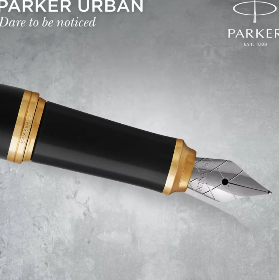 Pióro Urban w etui - Parker - Muted Black & Gold Trim, F