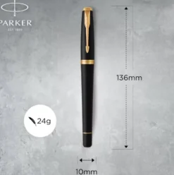 Pióro Urban w etui - Parker - Muted Black & Gold Trim, F