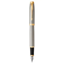 Pióro wieczne IM w etui - Parker - Brushed Metal & Gold Trim, F