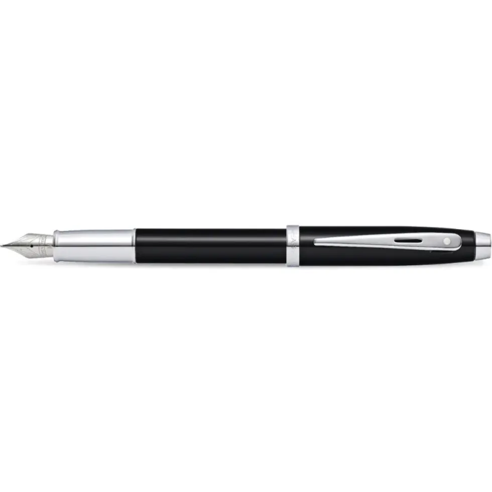 Pióro wieczne 100 - Sheaffer - Black Chrome Trim F