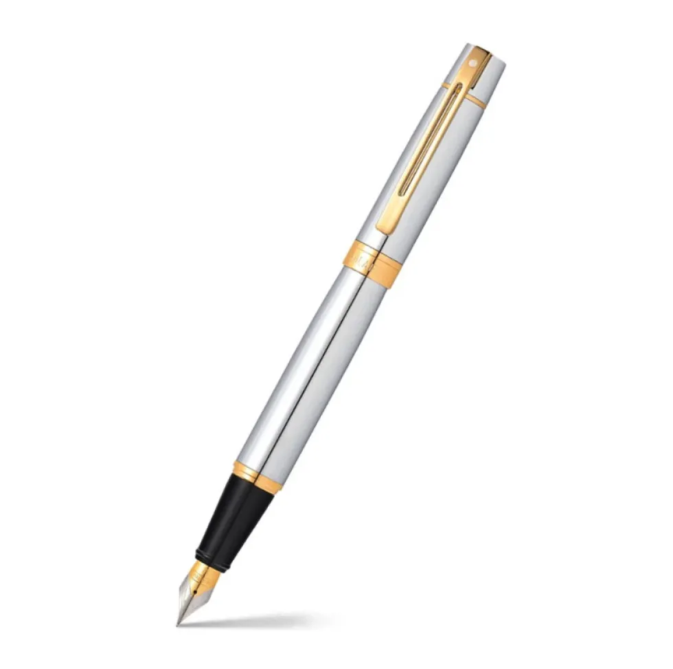Pióro wieczne 300 - Sheaffer - Bright Chrome Gold Trim F